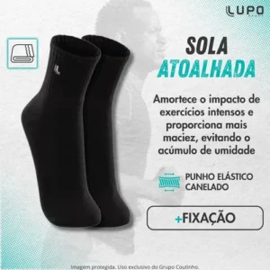 6 Pares Meias Lupo Sport Cano Médio Alto Academia Original - Imagem 6