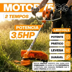 Roçadeira Lateral Gasolina Nakasaki 2t Profissional 75cc 3hp - Imagem 4