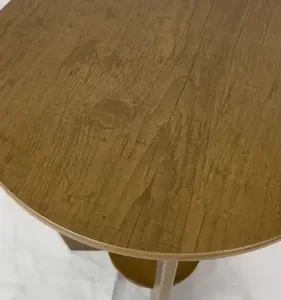 Mesa De Canto Sala Canadá Castanho Com Base Clássica Curva - Imagem 3