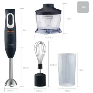 Mixer E Processador Mallory Trikxer Chefpro 500w Black Inox Cor Preto - Imagem 6