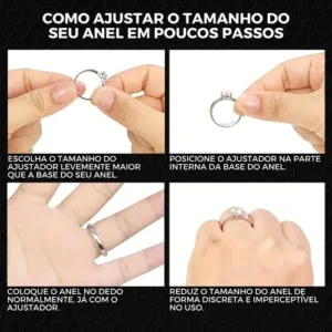 Kit 8 Ajustador Regulador Redutor Anel Aliança Silicone - Imagem 7