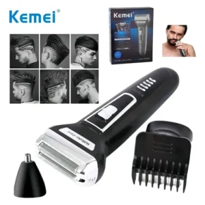 Máquina de Cortar Cabelo 3 em 1 Aparador de Pelos Nariz e Orelhas Kemei KM-6558 - Imagem 8