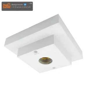 Kit 6 Plafon Quadrado Bocal Porcelana E-27 Plafonier Lustre - Imagem 1