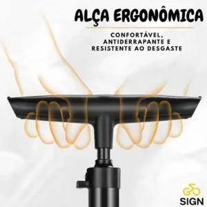 Bomba Para Pneu de Bicicleta Portátil De Ar Manual 3 Bicos 2 Válvulas Fina E Grossa Encher Pneus De Bike Carro Moto Bola Balão Colchão Inflável Bico Schrader E Presta Cor Preto Sign - Imagem 6