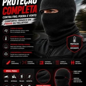 Kit Moto Luva Touch Balaclava Manguito Proteção Uv50+ - Imagem 7