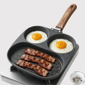 Frigideira Antiaderente com 3 Cavidades para Ovo e Panqueca de Alumínio - Imagem 9
