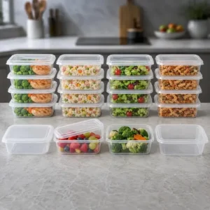 Kit 20 Potes 500 Ml Transparente Marmita Fitness Bpa Free Reutilizável Tampa Hermética Micro E Freezer Ponte Lar Utilidades - Imagem 7