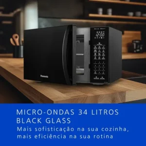 Microondas Panasonic Dupla Refeição 34L Black Glass - NN-ST66NBRU - Imagem 4