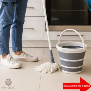 Balde Retrátil 10L Flexível Dobrável Silicone Reforçado Multiuso Compacto Pronta Entrega Cinza e Branco Óh Céus Aletrônix - Imagem 12