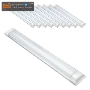Kit 10 Luminária Slim Linear Sobrepor Led 36/40w 120cm 6500k - Imagem 1