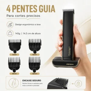 Aparador De Pelos Pritech Pr-705 A Prova D'áGua Maquina De Cortar Cabelo - Imagem 8