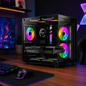 Gabinete Gamer Hayom Aquário Com 4 Cooler Fan Led Rgb - Imagem 5