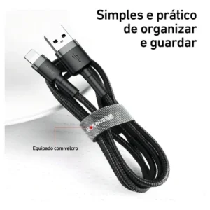 Cabo Usb P/ Lightning Baseus Cafule 2.4a 1m iPhone - Imagem 5