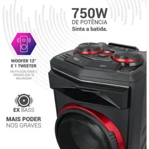 Caixa De Som Acústica Philco Pcx7100 Flash Lights Bass 750w Cor Preto - Imagem 12