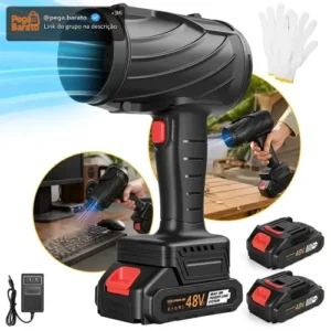 Soprador Turbo Portátil 48v Recarregável 2 Baterias Mini De Mão, Potente, Folhas Pó Limpeza Carro - Imagem 1