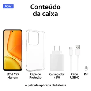 Smartphone Jovi Y29 256gb, 8+8gb Ram Turbo, Câmera 50mp, Snapdragon 685, Bateria 6500mah, Carregamento 44w - Marrom - Imagem 10