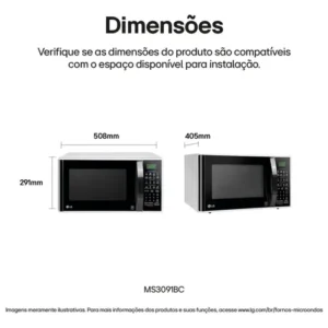 Micro-ondas LG 30L Branco Limpa Fácil - 127V - Imagem 13