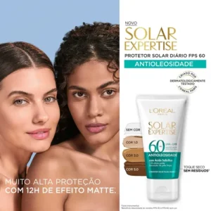 Protetor Solar Facial L'Oréal Paris Solar Expertise Antioleosidade FPS60 Cor Negra 40g - Imagem 5