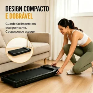 Esteira Ergométrica Dobrável Elétrica Com Painel LCD e Controle Remoto Para Casa Academia Preta - Imagem 11