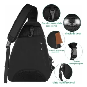 Mochila Raqueteira Beach Tennis, Bolsa De Tênis Transversal Para Raquete, Bolsa De Padel Grande Com Compartimento Separado, Antirroubo E Impermeável, Versátil Para Tênis, Badminton, Ytonet 1340 Preto - Imagem 5