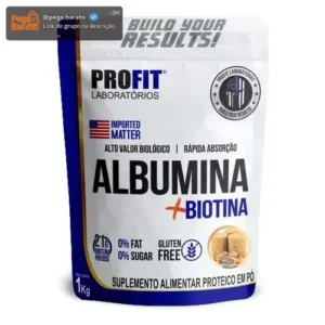 Suplemento Em Pó Profit Labs Albúmina Sabor Paçoca Em Refil De 1000g - Imagem 1