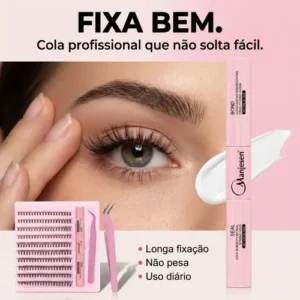 Kit Extensão de Cílios Tufos Mix 30D e 40D com Cola e Pinça para Maquiagem - Imagem 6