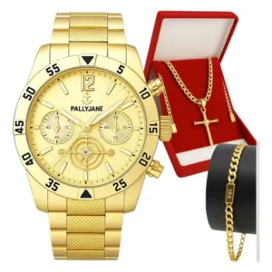 Relogio Masculino Presente Conjunto Corrente Especial Top - Imagem 12