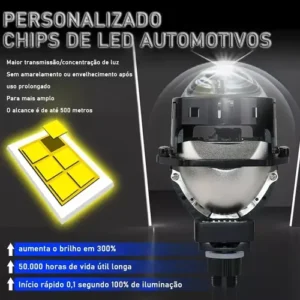 Par Projetor Bi Led Universal Retrofit 3 Polegadas H7 H4 H11 - Imagem 5