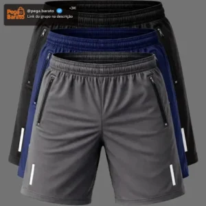 Kit 3 Bermuda Chimpa Furadinha Pra Malhar Com Conforto - Imagem 1
