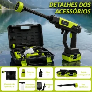 Lavadora de Alta Pressão Portátil Adeske 6 em 1 Com 2 Baterias e Bico Multiuso - Imagem 6