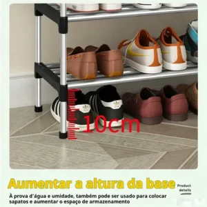 Rack Vertical Sapateira 5 Prateleiras 15 Pares Aço Inox Cor - Imagem 4