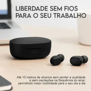 Fone de Ouvido Davely D981 TWS Sem Fio Bluetooth 5.0 In-Ear Preto com Estojo de Carregamento para Android e iPhone - Imagem 5