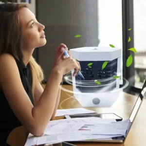 Mini Ar Condicionado De Mesa Climatizador Portátil Usb Branco - Imagem 6