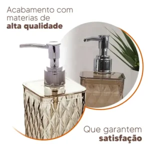 Kit De Banheiro Luxo 4 Utensilios De Lavabo Plasutil Casa - Imagem 6