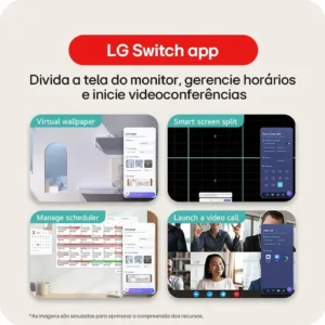 Monitor LG FHD Home & Office 22U403A-B 22”, 1ms (MBR), 120Hz (O/C), Modo leitura, Flicker Safe, HDMI, LG Switch, Black Stabilizer, Dynamic Action Sync - Imagem 5
