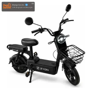 Bicicleta Elétrica - Scooter Zyon 300 W Cor Mu02-preta - Imagem 1