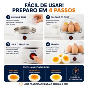 Cozedor De Ovos Elétrico Portátil Automático Panela Elétrica Prática Rápida Máquina De Cozinhar Até 7 Ovos E Legumes Á Vapor Utensílio De Cozinha Fácil Limpeza Econômico Cor Azul Marca Navi - Imagem 5