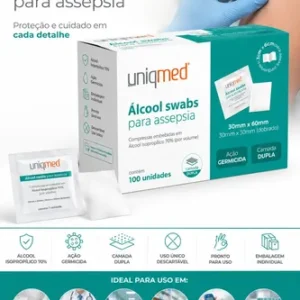 Alcool Swab 70% 1000un Saches Lencos Umedecidos Uniqmed - Imagem 3