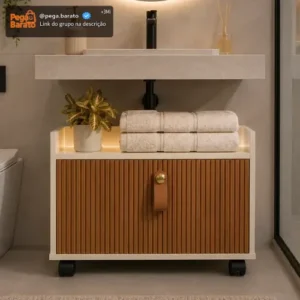 Armario Gabinete Com Porta Basculante Para Banheiro Moderno - Imagem 1