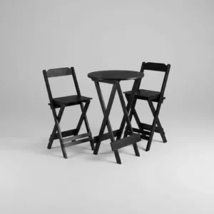 Mesa Dobrável Madeira Bistrô 2 Cadeiras Cores Cor Preto - Imagem 8