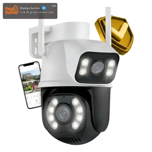 Camera De Seguranca A28b Wi-fi Dupla 3mp Icsee Cor Branco
