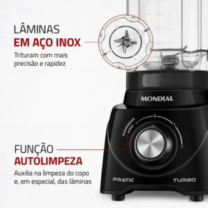 Liquidificador Pratic Turbo L-98-b Preto 550w Mondial - Imagem 6