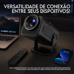 Projetor HY320 Davely Smart TV Android WiFi 6 390 ANSI Lumens Full HD Suporte 4K HDMI Bluetooth 85-200 Polegadas Alto Falante Com Controle Remoto Bivolt Portátil Mini - Imagem 7