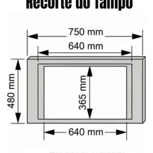 Balcão Adriana para Cooktop e Micro-ondas 75cm, Preto – AJL Móveis - Imagem 9