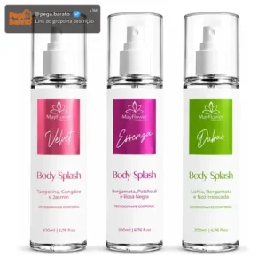 Kit 3 Body Splash Velvet, Essenza E Dubai Mayflower 200ml - Imagem 1