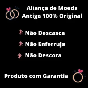 Alianças Casamento Moeda Antiga 8mm Chanfrada + Gravação - Imagem 8