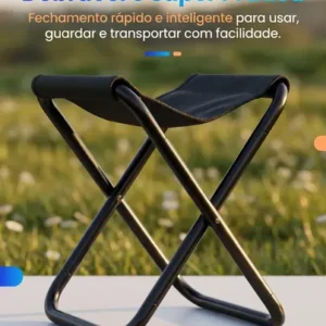 Mini Cadeira Dobrável Portátil Banco Pesca Camping Fila Resistente Banqueta Sólar - Imagem 3