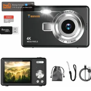 Câmera Fotográfica Digital 4k 50mp Zoom 16x Cartão 32gb Full - Imagem 1