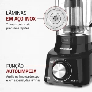 Liquidificador L-900 Fb Turbo 900w 2,7 Litros Preto Mondial - Imagem 6