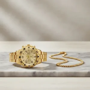 Relógio Masculino Prova D'água Quartzo Kit Corrente Pulseira - Imagem 7
